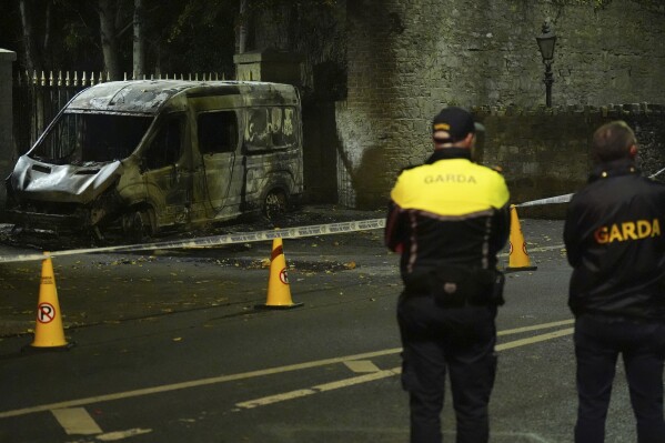 Police clash with protesters outside Dublin asylum centre
